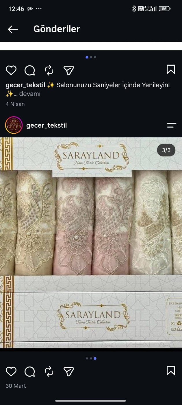 Sarayland İşlemeli Set