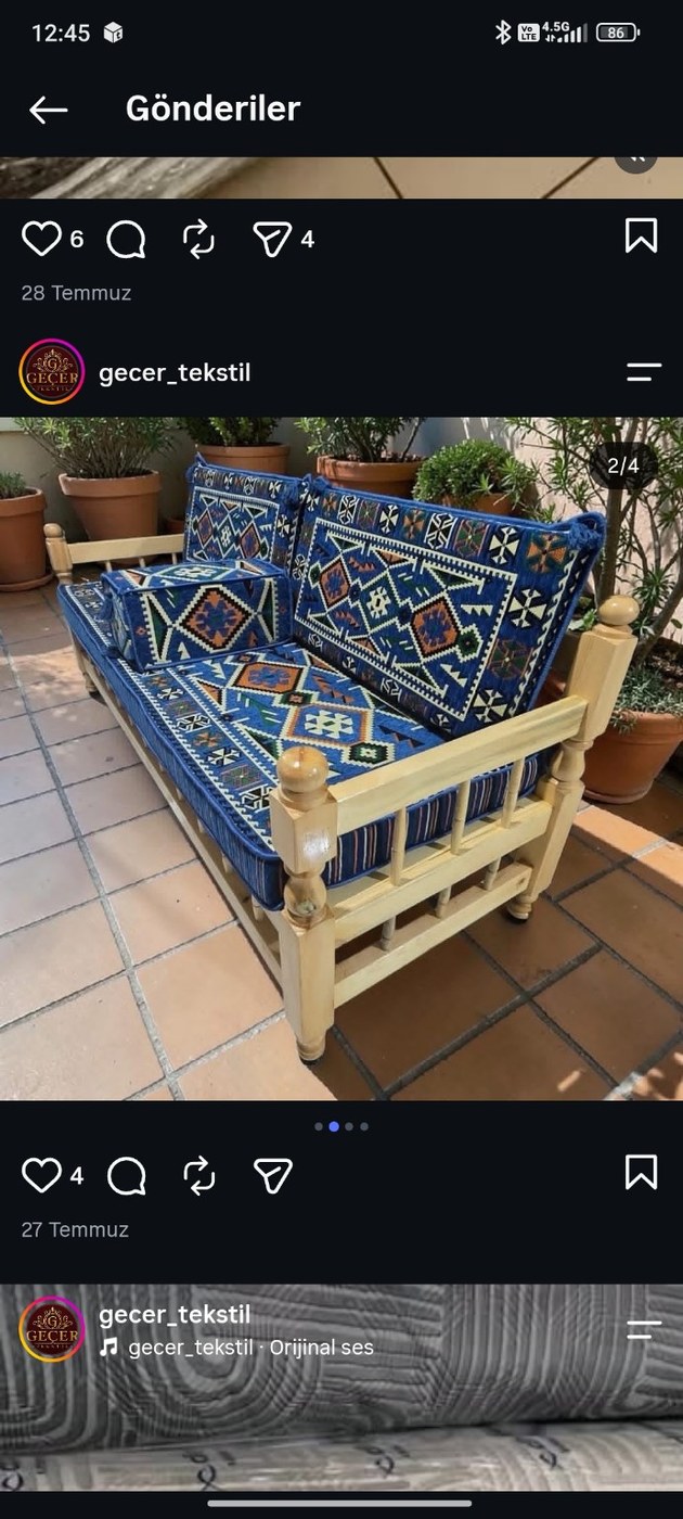 Dekoratif Minder / Balkon Seti